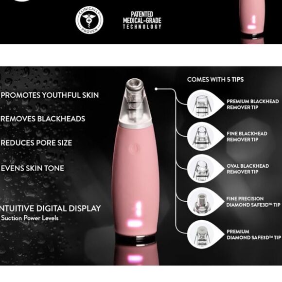 Microderm Glo Diamond Microdermabrasion and Suction Tool Pink and Peptide Serum - Picture 7 of 15